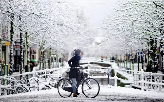 paisaje de Amsterdam en invierno