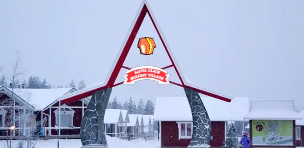 La villa de Papá Noel en Laponia en navidades