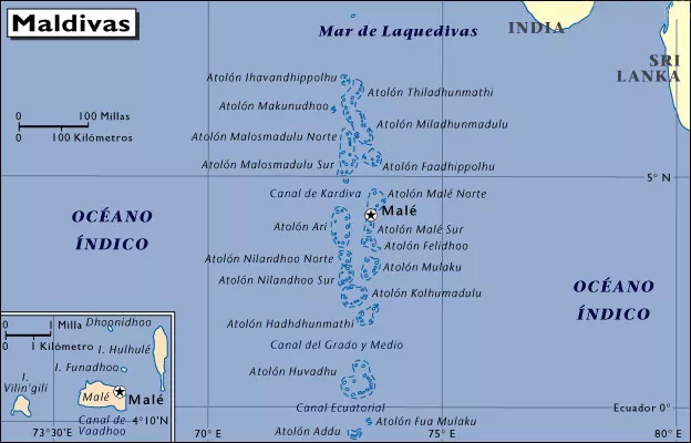 Mapa de Maldivas