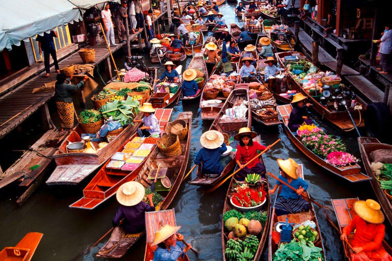 Mercados flotantes en Bangkok