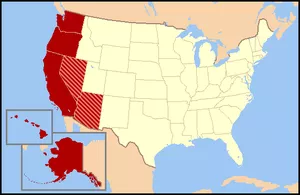 La costa oeste de estados unidos de america